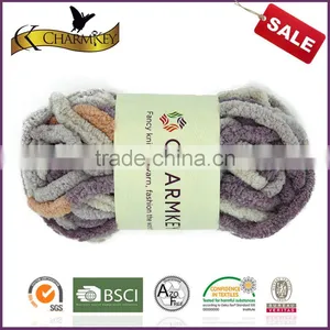 Charmkey Popular Mixed Color Dyed Fancy Kniiting Yarn Thick Polyester Chenille Yarn for Carpet thumbnail-6