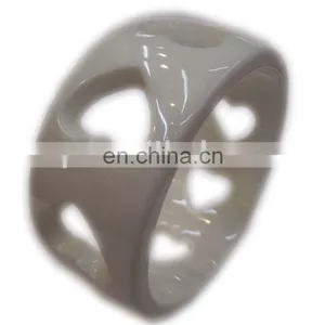 Carved Love White Resin Bracelet Bangles thumbnail-1