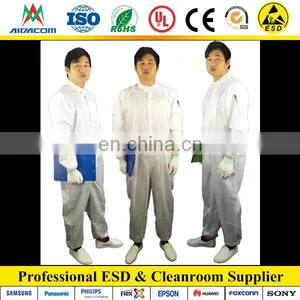 With Vertical Zipper ESD Jumpsuit, Cleanroom Antistatic ESD Coverall thumbnail-1