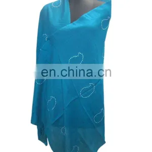 Silk Pashmina Wool Shawls With Crystal in Latest Design. thumbnail-4