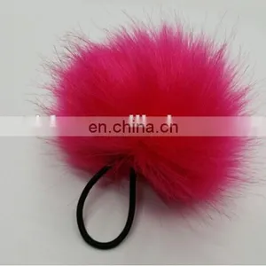 Fluffy and Cute Baby Elastic Hair Band With Faux Fur Ball thumbnail-3