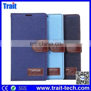 New Arrivals! Jeans Cloth Texture Flip Stand TPU PU Leather Case for LG G4 With Card Slots thumbnail-1