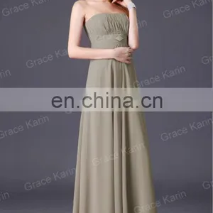 Grace Karin Sexy Strapless Backless Chiffon Long Bridesmaid Dresses CL3133-1 thumbnail-4
