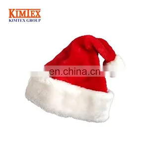 Santa Hat With Plush Trim Red White Plush Christmas Santa Hat for Christmas thumbnail-1