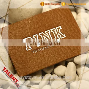 Custom Hot Pressed And Stamping Silver PU Leather Label Patch thumbnail-3