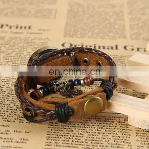 Fashion Handmade Braid Genuine Charm Retro Genuine Leather Weave Watch thumbnail-2