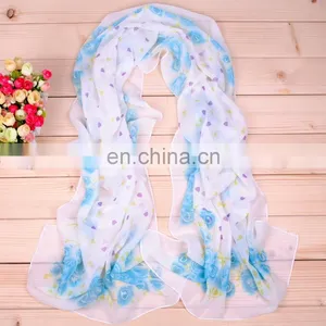 Wholesale Digital Print Chiffon Shawl Fashion Design Beach Chiffon Scarf thumbnail-3