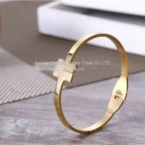 Gold Rose Gold Silver Vacuum PVD Plating 316L Stainless Steel Bracelets Bangles Armbånd For Men Womens thumbnail-4