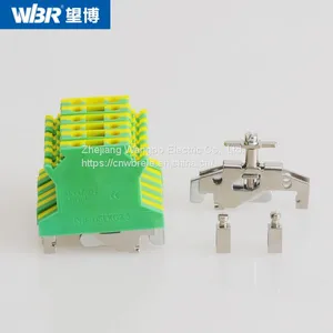 Yellow-green Ground Terminal Cable Connector DIN Rail Terminal USLKG2.5 thumbnail-3