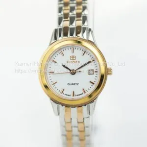 Wholesale Fashion Men Women's Couple Date Stainless Steel Band Analog Quartz Wrist Watch thumbnail-1