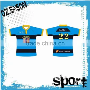 High Quality OEM Design Pattern Striped Rugby Jersey for Tournament Training thumbnail-1
