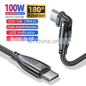 PD 100W 180 Degree Charging Cable Fast Charging Type C Charger Data Transfer Mobile Phone Usb C Data Cable thumbnail-4