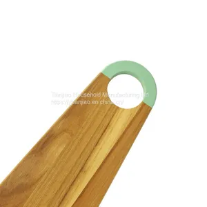 Hot Sale Acacia Wood Tray Board Charcuterie Platter and Serving Meat Board With Holes Chopping Block Cutting Board thumbnail-2