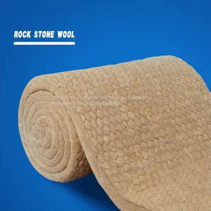 Thermal Insulation Materials FM Certificate Rock Wool Blanket With Aluminum Foil FSK Facing /wire Mesh thumbnail-1
