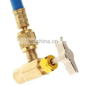 Car Refrigerant Charging Hose Kit With Gauge Self-sealing Can Tap Valve Charge R134A R22 R290 A/C AC Recharge thumbnail-4