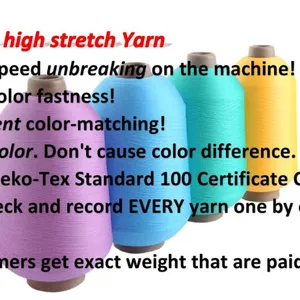 High Stretch Polyester Yarn 75d/1 Hank Dyed 100% Polyester Yarn Low Breakage Dty Yarn for Elastic Webbing thumbnail-3
