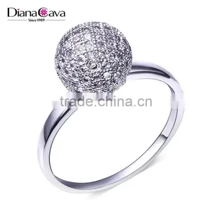 Tiny Ball Romantic Love Gift Pave Setting CZ Stones Top Quality Engagement Ring thumbnail-1