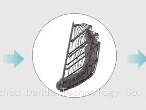 Durable Modern Outdoor Furniture Hanging Egg Swing Chair With Cushion PE Rattan Metal Frame Living Room Hotel Bedroom Courtyard thumbnail-5