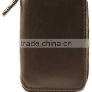 Genuine Cowhide Leather Zipper Key Case With Hooks thumbnail-3