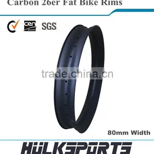 High-end 26er Fat Bike Carbon Wheelset 3K/UD 80 mm Fatbike Rims 18mm Profile Depth Carbon Hooklesse/clincher Mtb Rim Quality Choice thumbnail-1