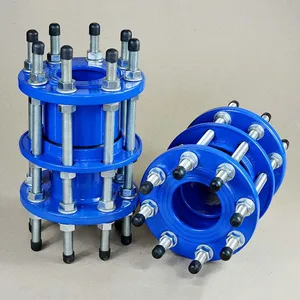 DN700 Ductile Iron Pipe Joints Dismantling Joint Rigid Type Flange Drilled to PN16 Dresser Coupling for PVC thumbnail-4