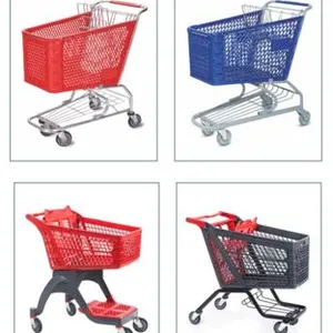 High Quality Supermarket Trolley 4 Wheel Grocery Storetrolley Metal Shopping Trolley thumbnail-1
