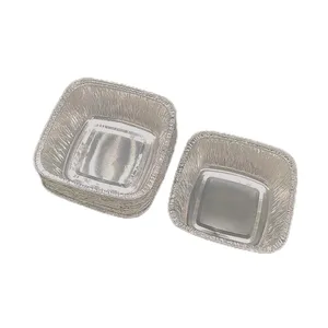 250ml Square Aluminum Foil Container Disposable Food Grade Foil Tray for Baking Roasting Takeaway thumbnail-2