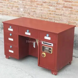 Fingerprint Enabled Office Desk With Safe Compartment – High Security, Sleek Handle Design, Easy Assembly for Office/Store thumbnail-1