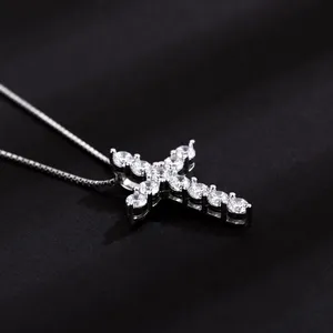 European and American Fashion, Individuality, Creativity, Diamond Studded Cross Necklace, Men's and Women's Versatile Punk thumbnail-3