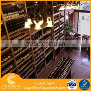 Modern Cherry Wooded Red Wine Shop Furniture Display Showcase/wine Rack/wine Stand thumbnail-1