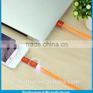 MFI Certified Factory Customized Logo Light Double Speed Fast Charge 5 Pin Light LED Micro USB Cable thumbnail-6