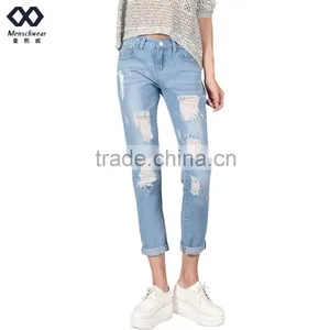 Destroyed Jeans Womens Denim Clothes Stock Ready Apparel thumbnail-1