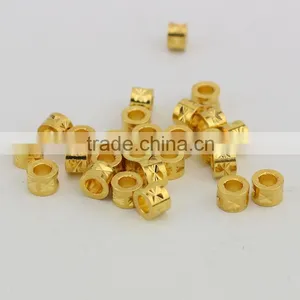 JS1155 Wholesale Gold Carved Tube Spacer Beads,DIY Jewelry Spacer Beads thumbnail-2