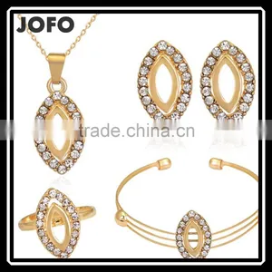 Royal Noble Geometric Oval Hollow Crystal Gems Drop Pendant Decoration Necklace Elegant Jewelry Set For Braid Wedding Accessory thumbnail-1