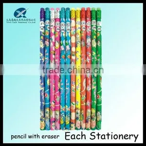 2012 Hot Sales 7inch HB Heat Transfer Printing/printed Office Using Pencil With Eraser thumbnail-1