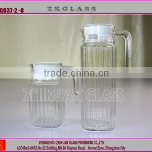 Hot Selling Good Quality Juice Jug;water/juice Glasses With Lid;high Quality Clear Glass Jug thumbnail-2