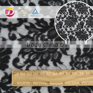 Wholesale Cheap Sexy Black 100 Poly Voile Lace Embroidered Fabric thumbnail-3