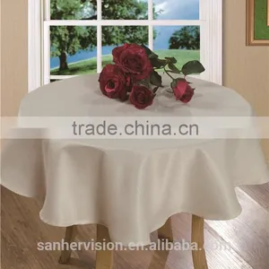 Hot Sale 100% Polyester Custom Jacquard Design Oval Tablecloth thumbnail-1