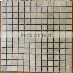 Hight Quality Honed Timber White Marble Square Mosaic Tiles thumbnail-6