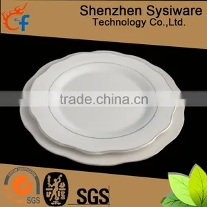 Ceramic Plates With Gold Rim, Gold Decorative Porcelain Dinner Plates, Gold Rimmed Dinner Plates thumbnail-4