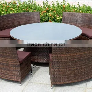 Hot Sale Outdoor Synthetic Resin Round 4,5,6,8,10,12 Seat Table Chairs Sofa Set Poly Rattan Garden Furniture Quality Choice thumbnail-3