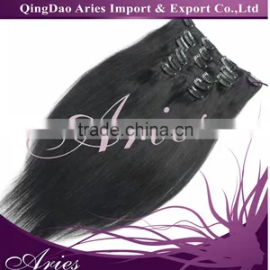20 Inch 100% Brazilian Human Hair Weave, Natural Straight Clip In Human Hair Extensions thumbnail-3
