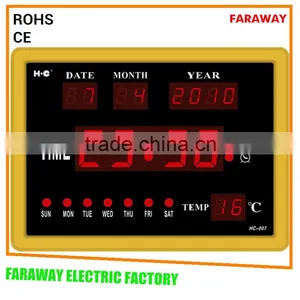 Led Table Clock With Calendar, Alaram,temperature thumbnail-3