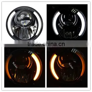 Wholesale 7 Inch Newest With Turning Signal Light Off Road Car LED Headlight Headlamp for Jee-p Truck Vechile Harley Motorcycle thumbnail-1