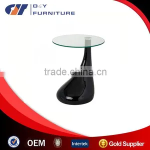 BLACK GLASS SIDE END LAMP COFFEE TABLE MODERN DESIGNER thumbnail-1