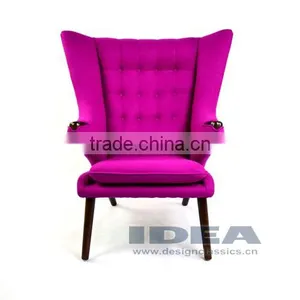 Replica Hans J Wegner Papa Bear Chair - Pink Fabric thumbnail-2