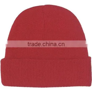Wholesale Unisex Plain Ski Cuff Knitted Beanie thumbnail-5