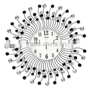 Wall Mounted Metal Wall Clock With Diamonds thumbnail-1