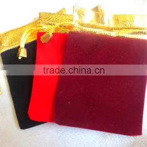 Professional Gold Microfiber Top Mini Velvet Bag Soft With Aglets thumbnail-2