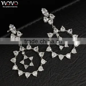 Hot Selling Brass Crystal Diamond Drop Earrings thumbnail-2